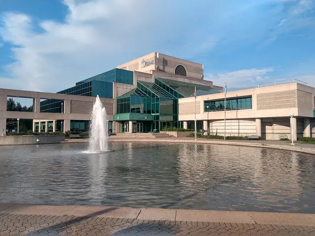 The fountain at Ben Franklin Place in Centrepointe.
