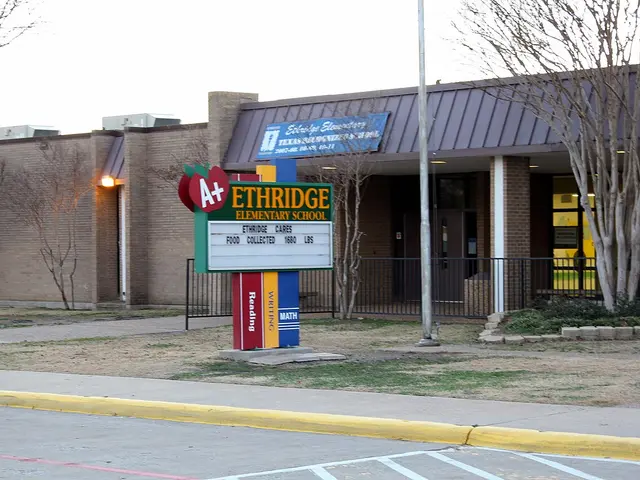 The signage and entrance of Ethridge Elementary School, a brick school building.